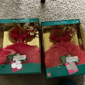 1990 Holiday Barbie Pink Collector Dolls NIB